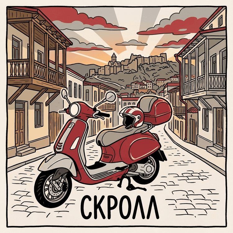 Скутер Scroll на улице Тбилиси