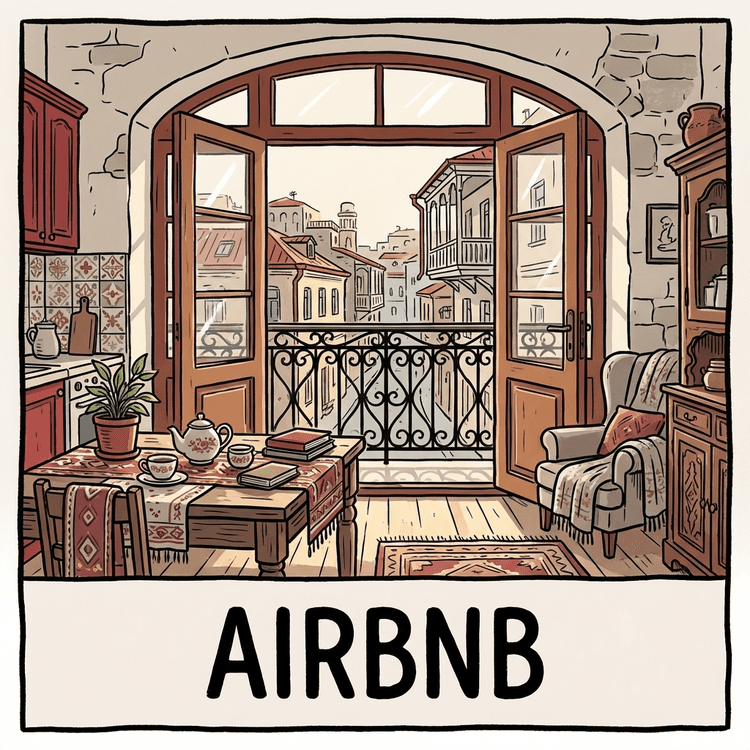 Красивая квартира в Тбилиси с балконом и старым домом